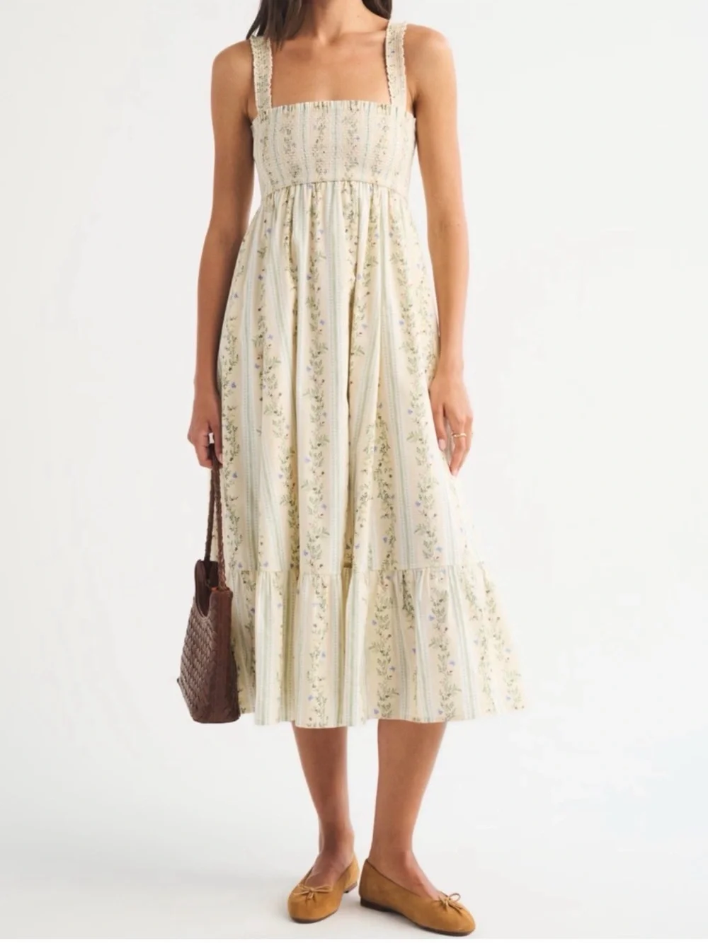 A&F Sydney Smocked Convertible Midi Dress
